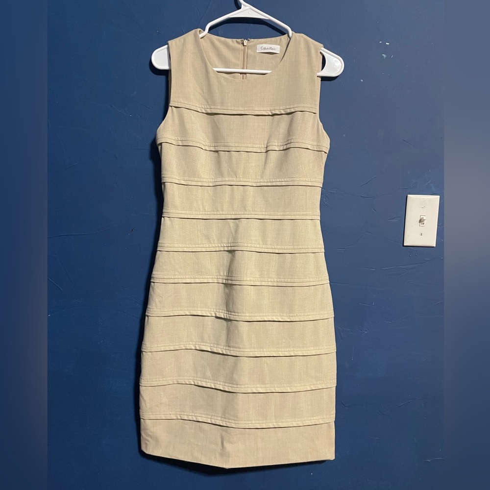 Calvin Klein Cream Sleeveless Dress